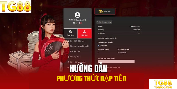 Hướng dẫn phương thức nạp tiền