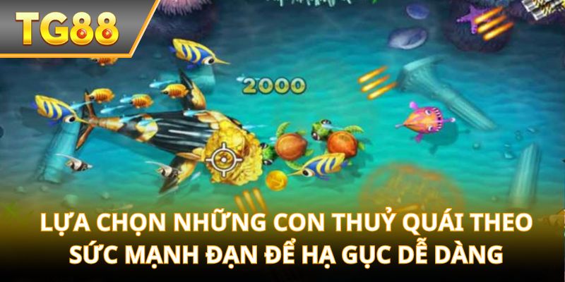 Lựa chọn những con thuỷ quái theo sức mạnh đạn để hạ gục dễ dàng
